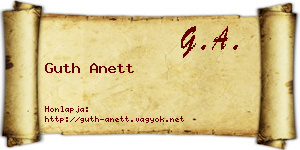 Guth Anett névjegykártya